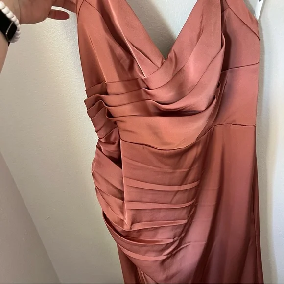 ❗️💲CLOSEOUT SALE: $5 💲❗️- Azazie Backless Halter Dress in Rust - Picture 4 of 8